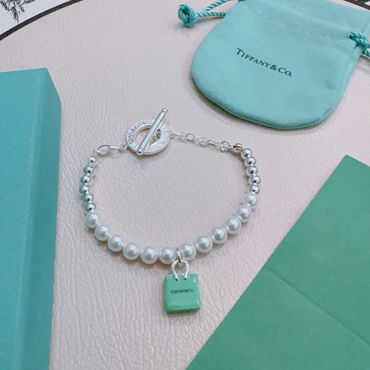 Tiffany & Co. Pearl Bracelet with Tag Charm
